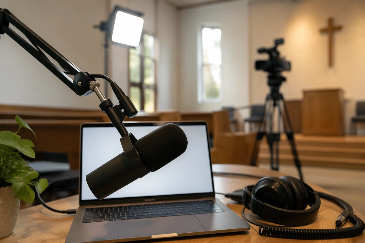 Church Live Streaming Workstation Close-Up