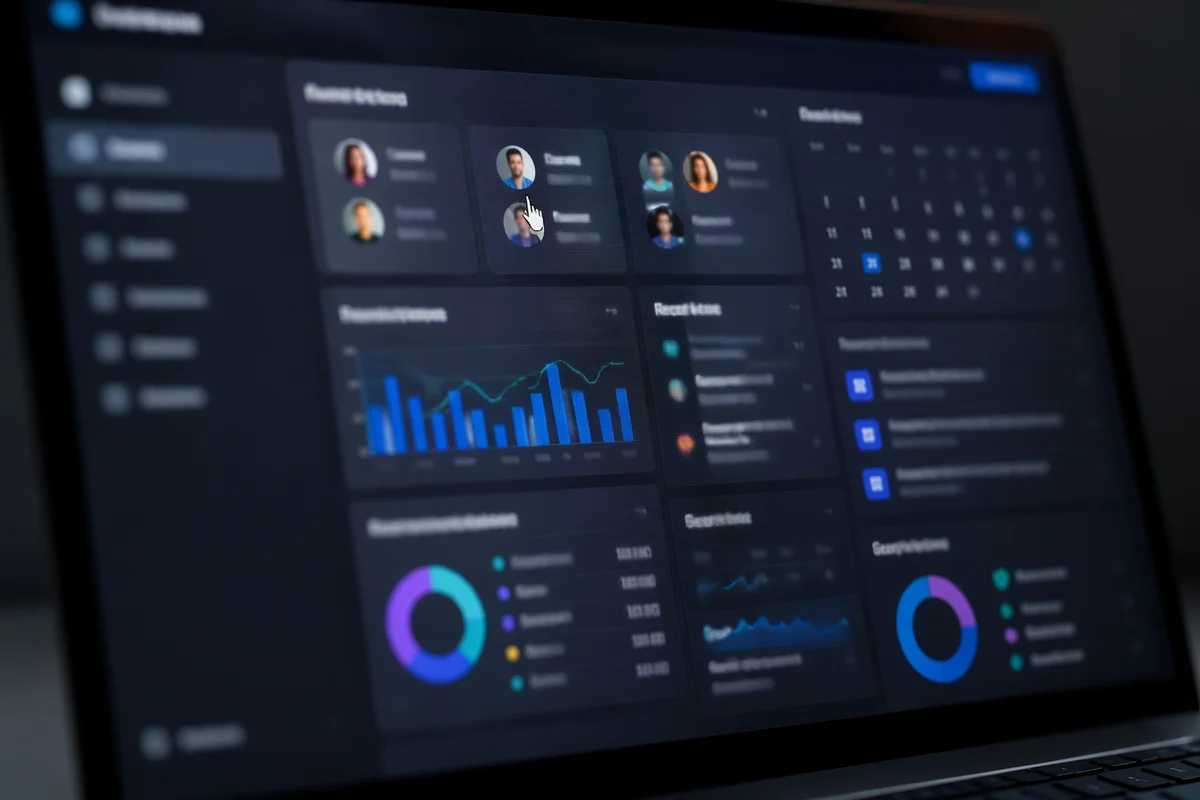 Modern Church Management Dashboard on Laptop