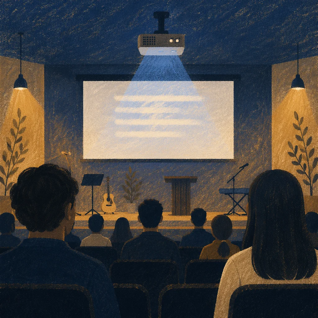 Projector Screen in Contemporary Worship Hall