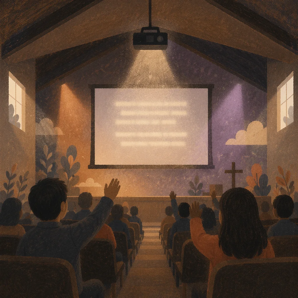 Projector Screen in Church Auditorium