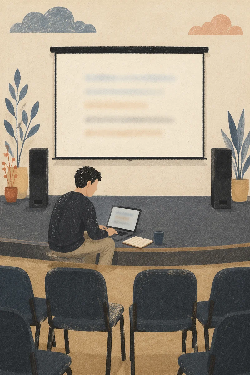 Projector Screen in Modern Auditorium Interior