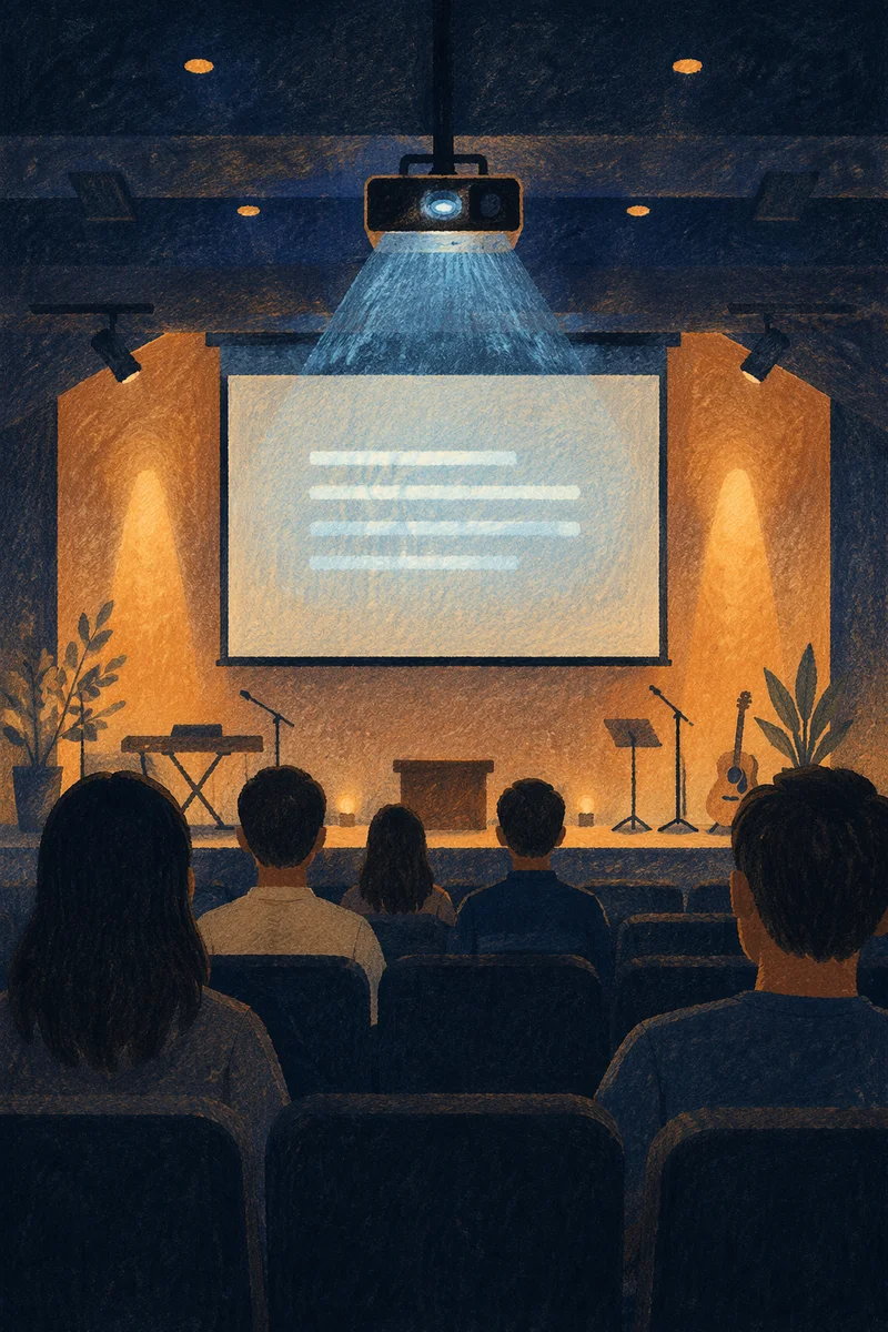 Projector Screen in Contemporary Worship Hall