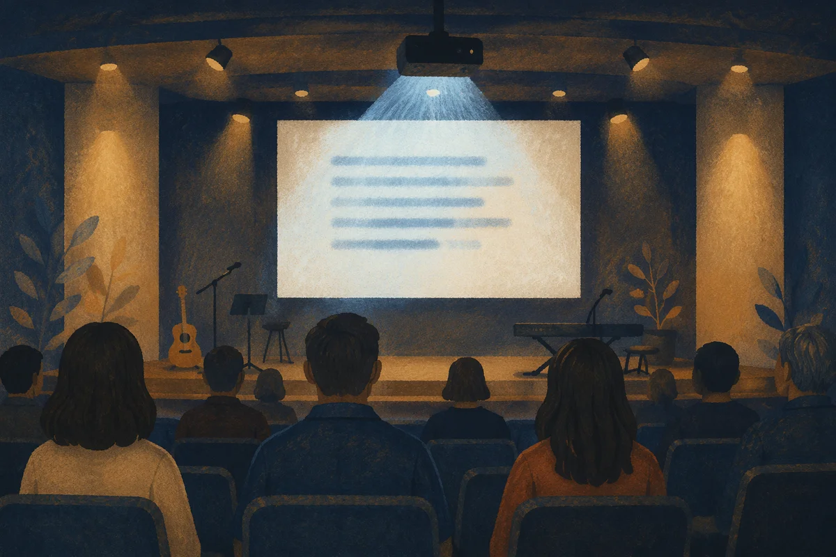 Projector Screen in Contemporary Worship Hall