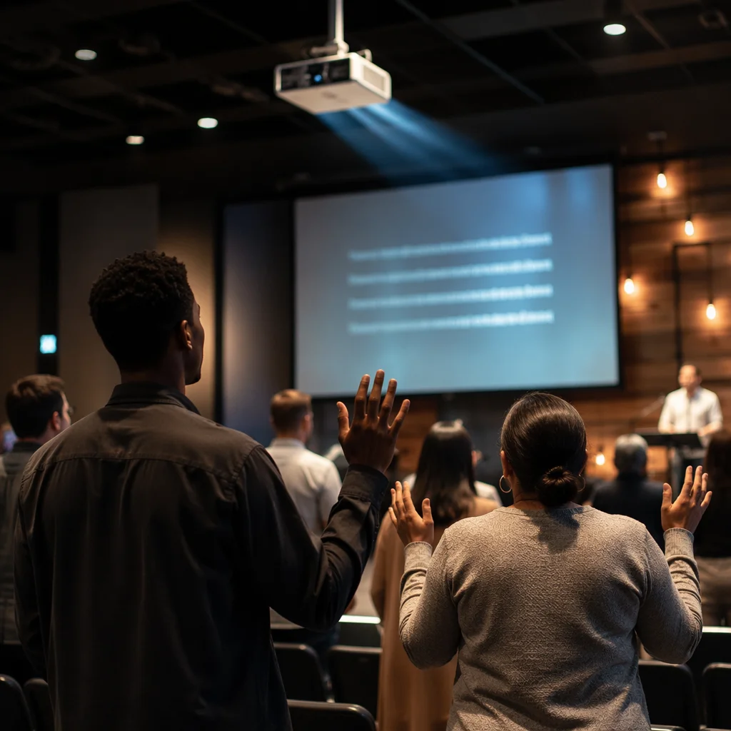 Projector Screen in Contemporary Worship Hall