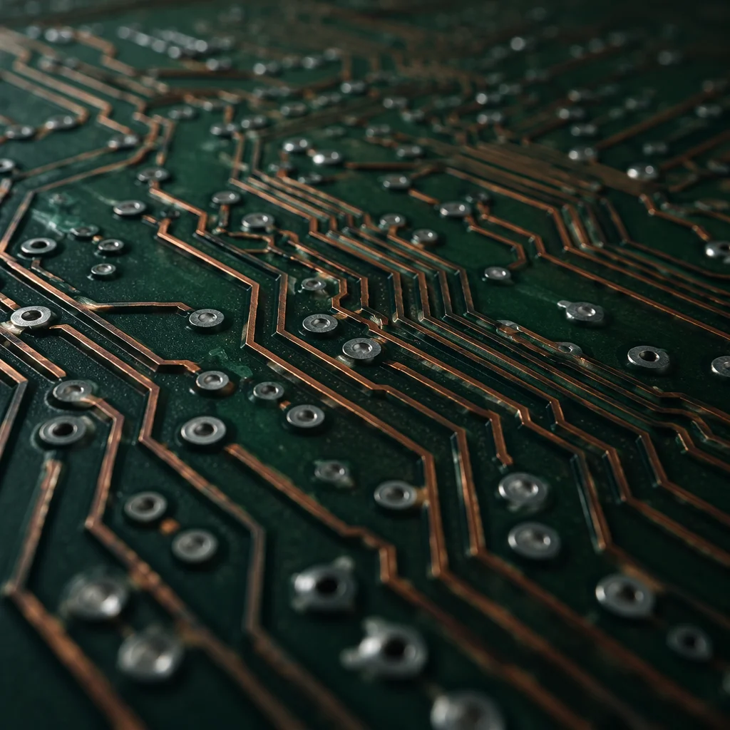 Macro Circuit Board With Copper Traces