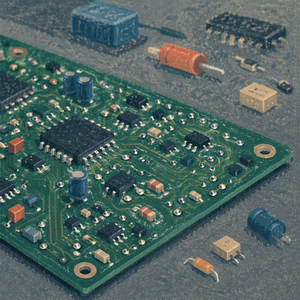 Macro Circuit Board on Graphite Workbench