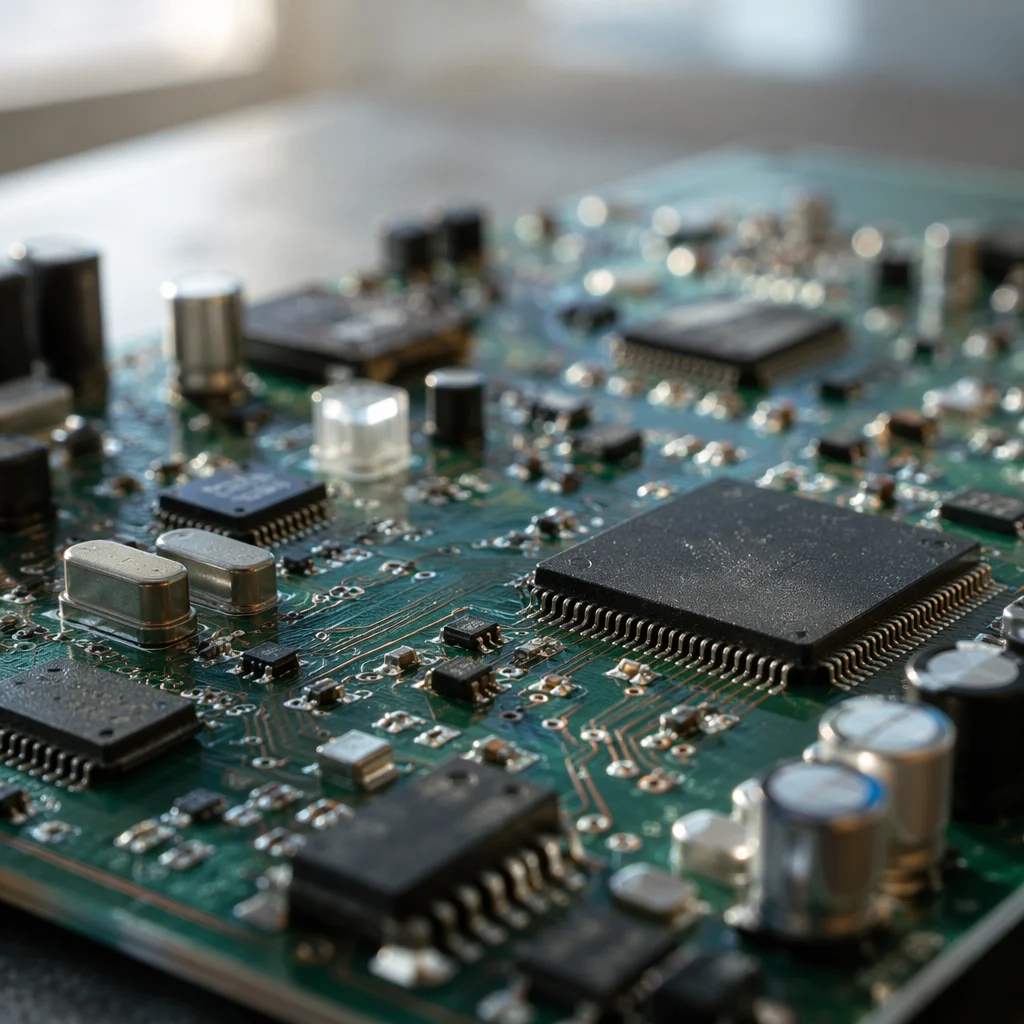 Macro Circuit Board with Copper Traces