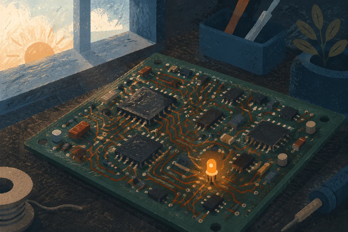 Macro Circuit Board with Amber LED