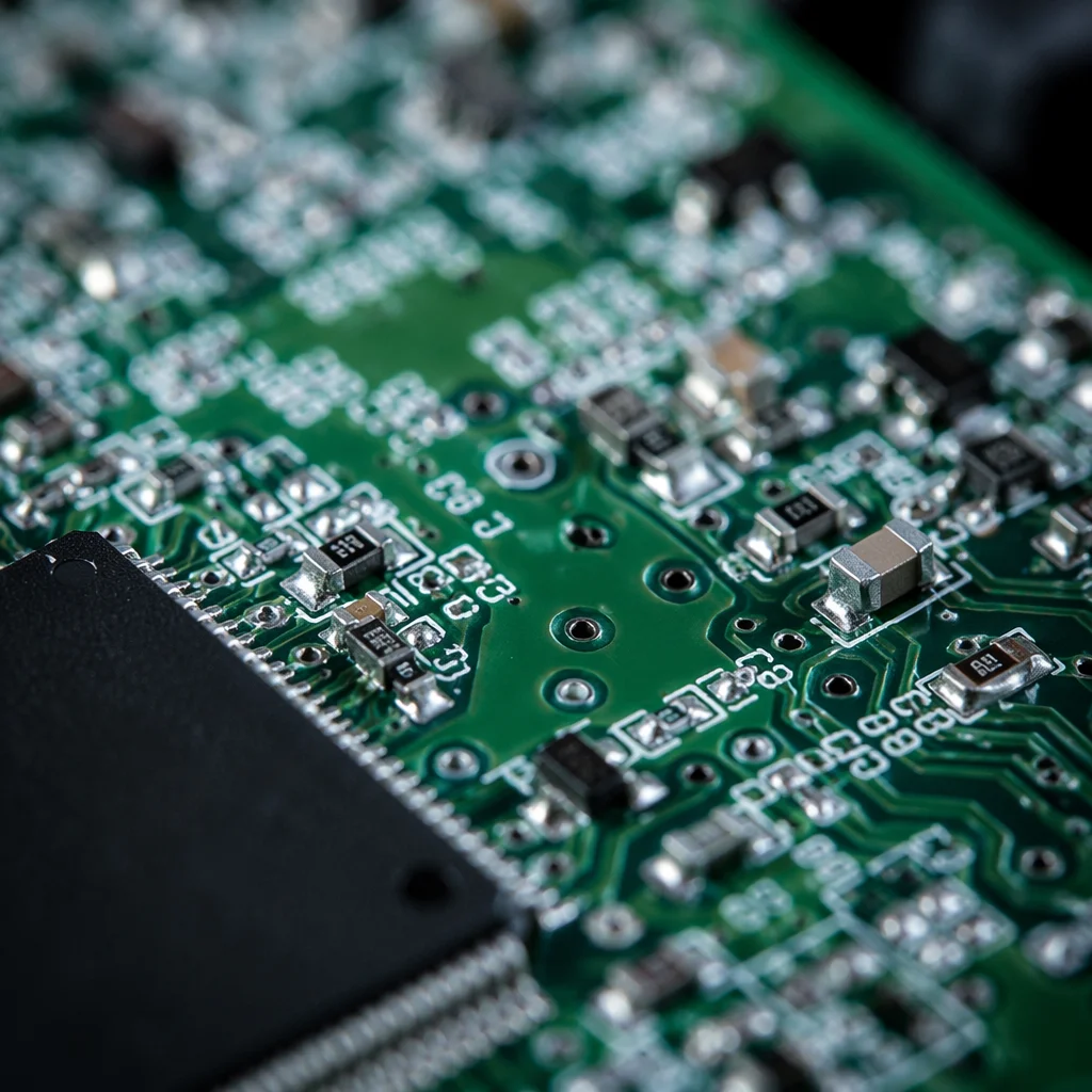 Macro Green Circuit Board Electronics Detail