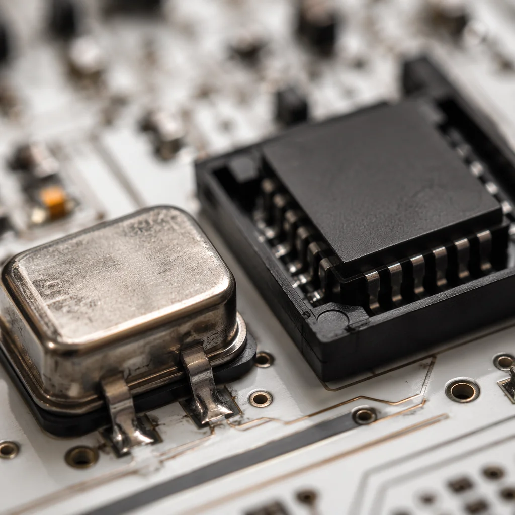 Macro Close-Up of White Circuit Board