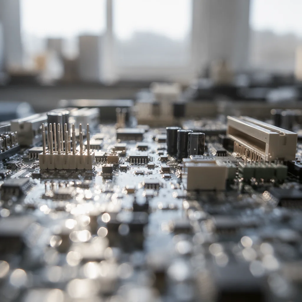 Macro Circuit Board with Cool Daylight