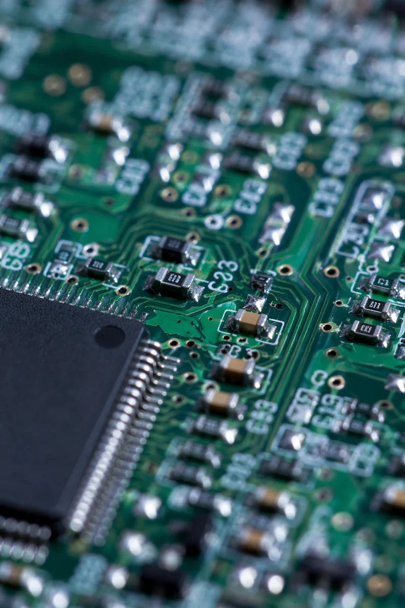 Macro Green Circuit Board Detail