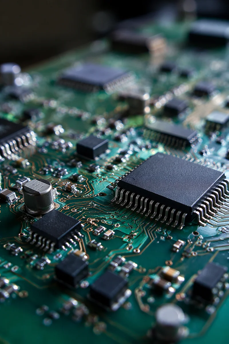 Macro Circuit Board with Copper Traces