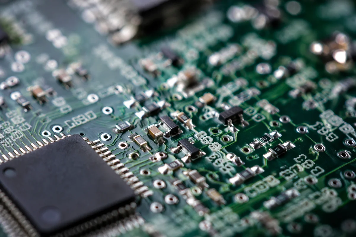 Macro Green Circuit Board Electronics Detail