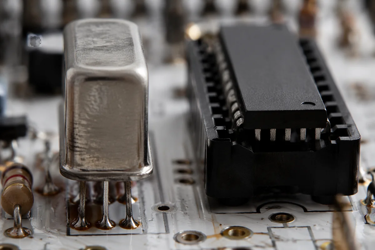 Macro Electronics on White Circuit Board
