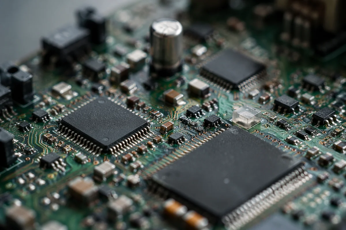 Macro Circuit Board with Copper Traces