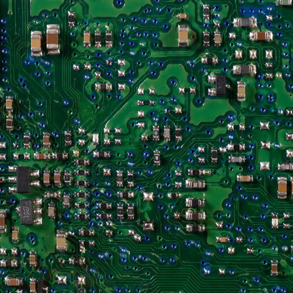 Green Circuit Board Macro Detail