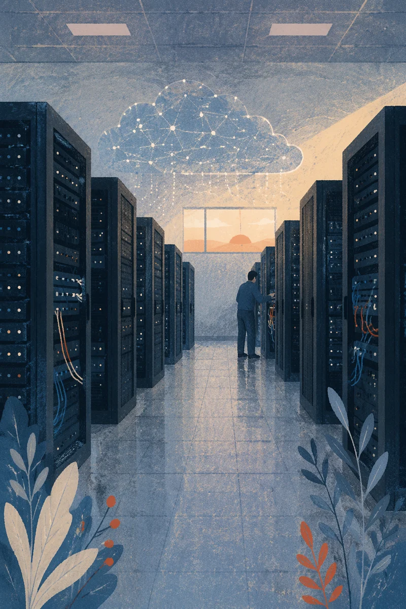 Cloud Network Connection in Dawn Server Room