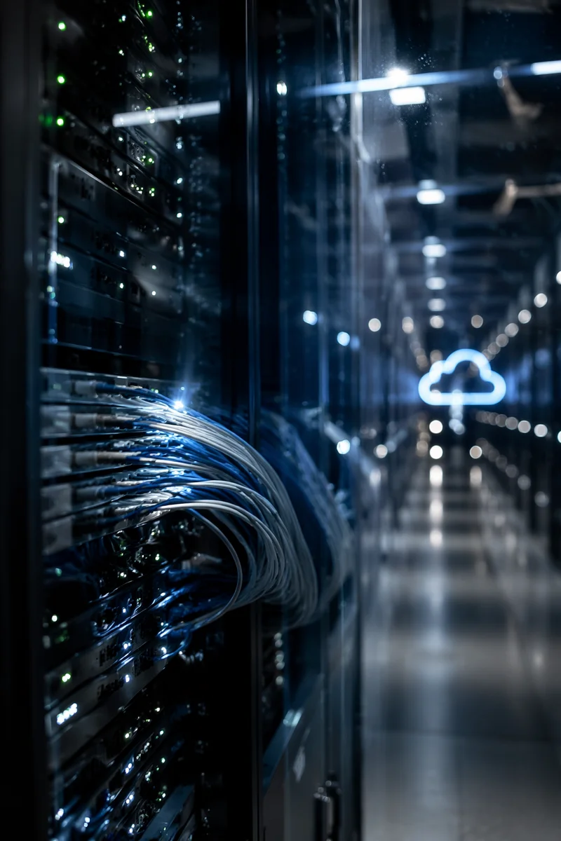 Cloud Network Server Corridor Reflection