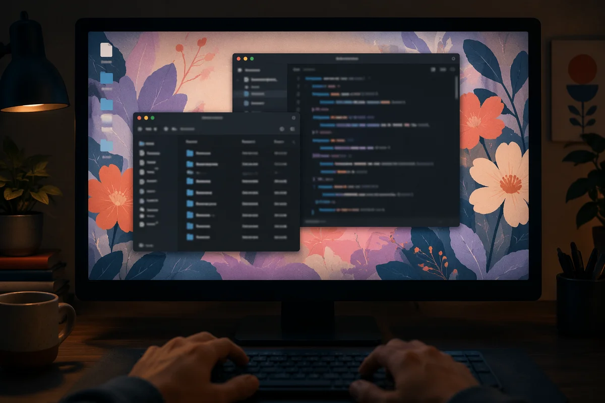 Dark Developer Screen in Quiet Home Office