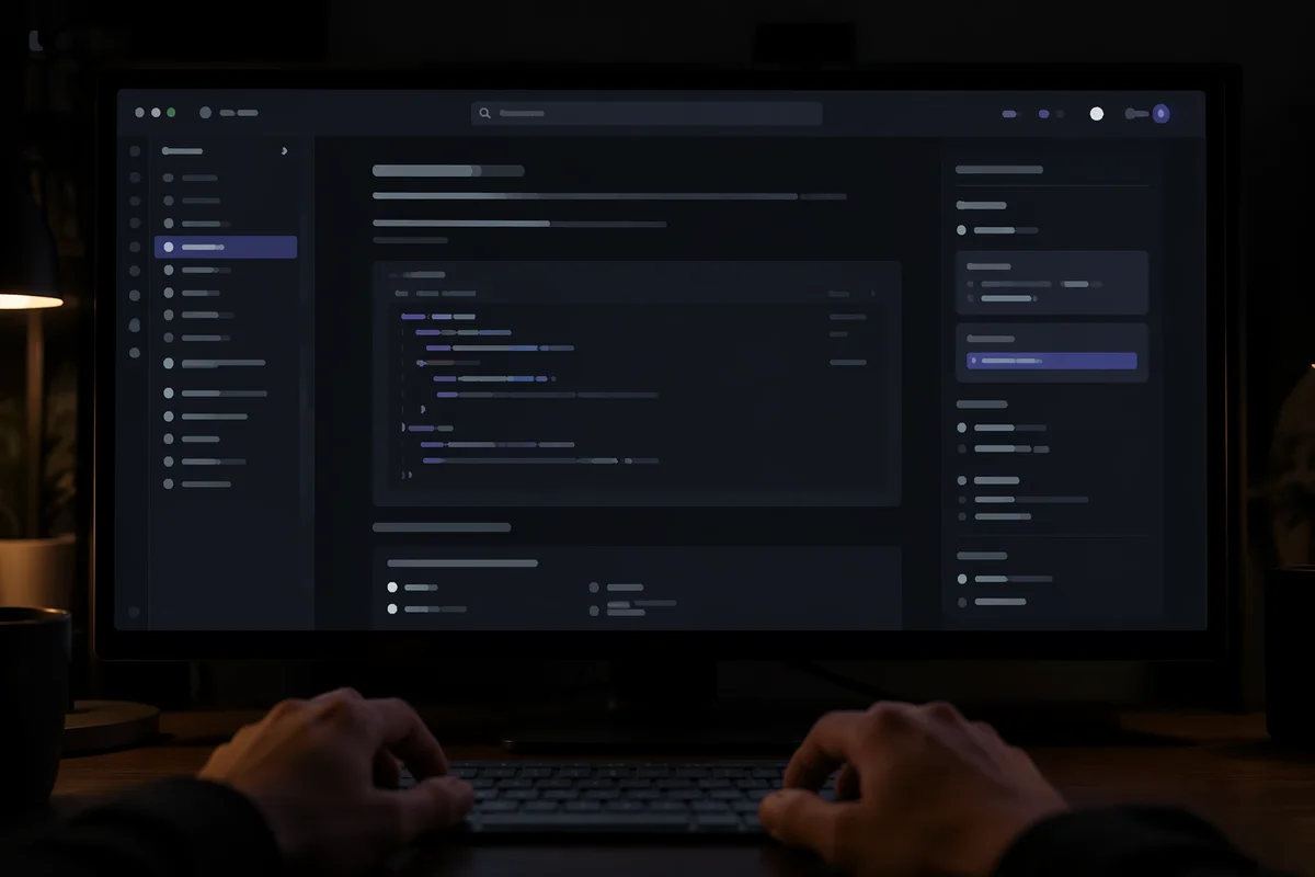 Dark Mode Developer Screen at Night
