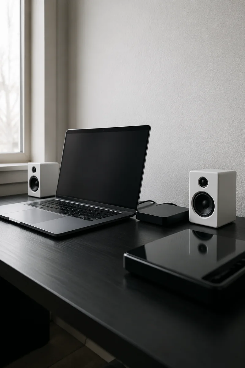 Minimal Modern Laptop Desk Workspace