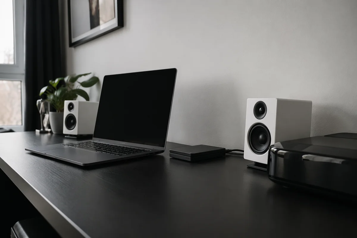 Minimal Modern Laptop Workspace in Soft Light