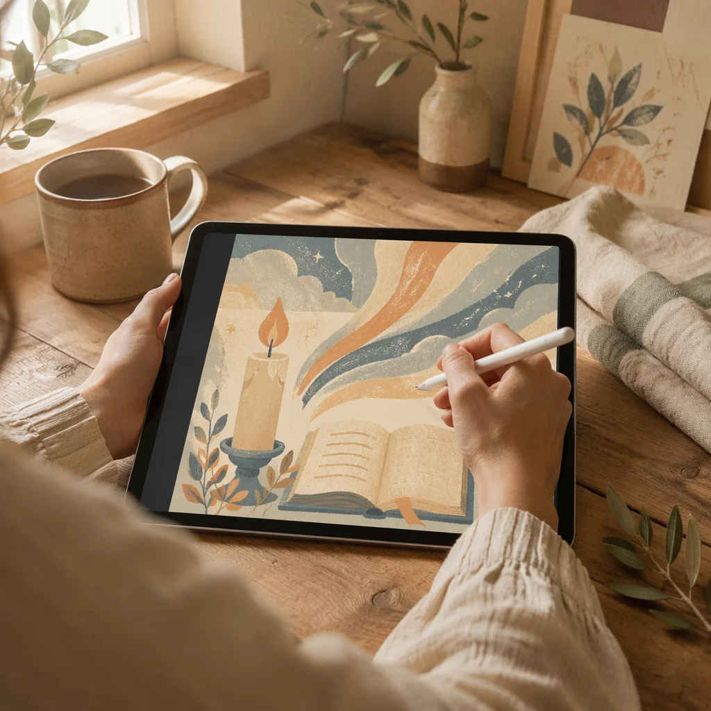 Faith Inspired Digital Drawing on Tablet