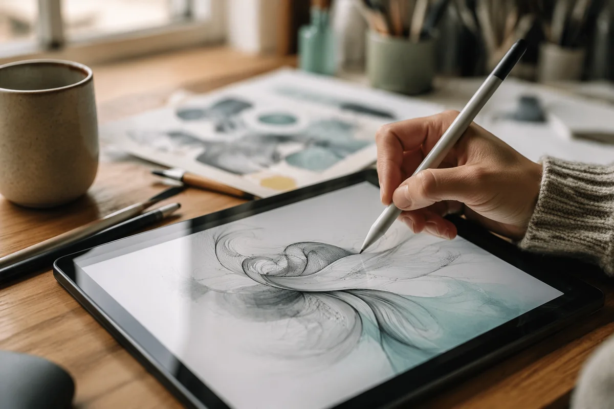 Creative Stylus Drawing on Digital Tablet