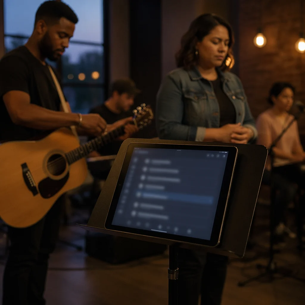 Digital Tablet on Music Stand
