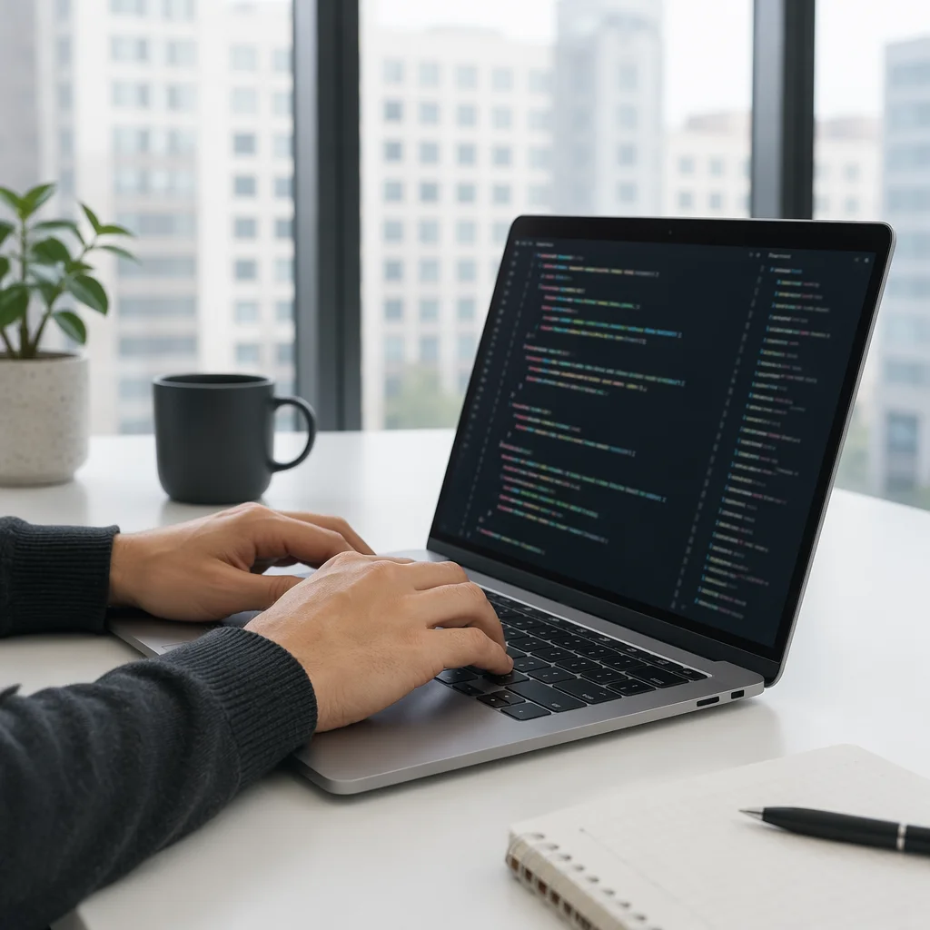 Modern Developer Workspace with Multiple Screens