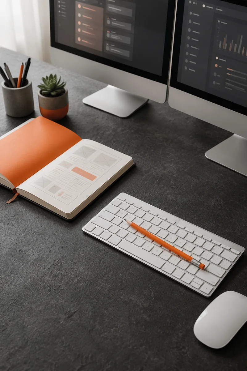 Modern Developer Desk with Multiple Screens