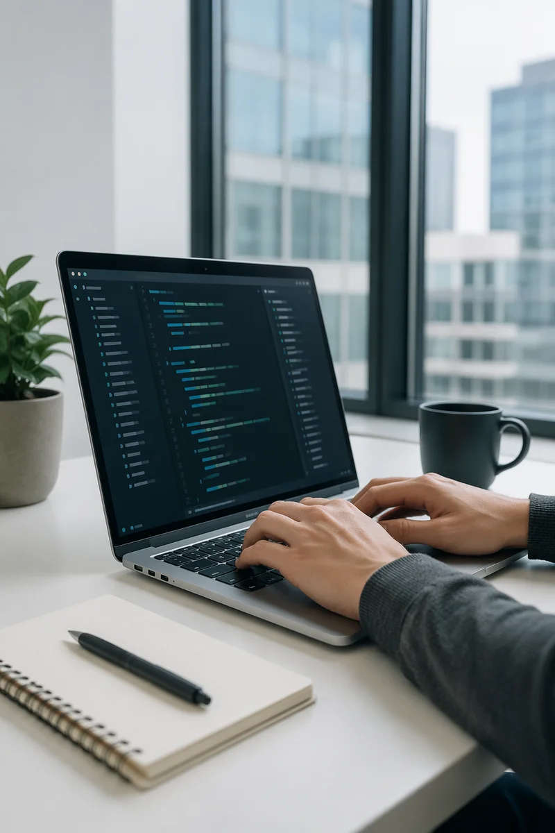 Modern Developer Workspace with Multiple Screens