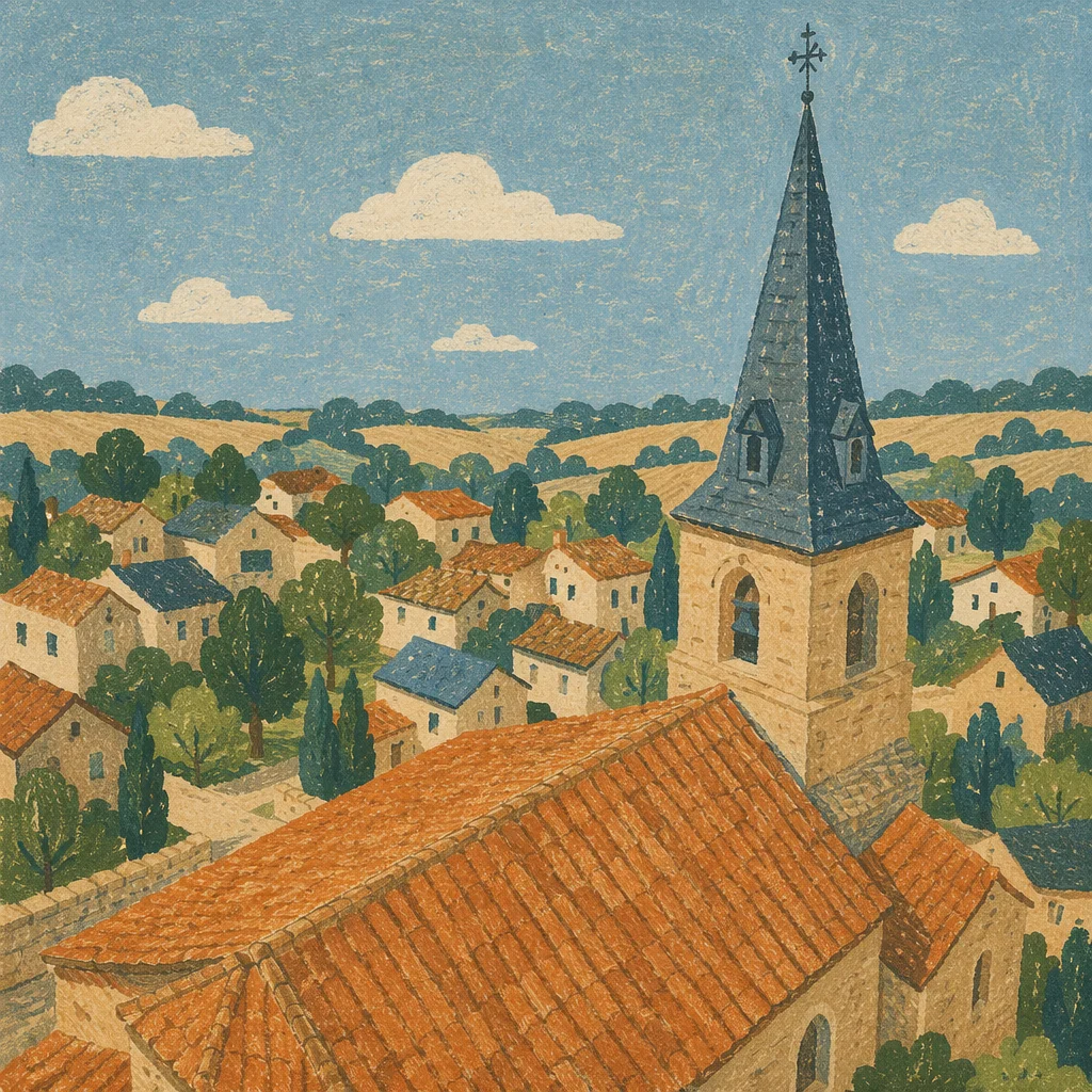 Aerial View of Historic Stone Church