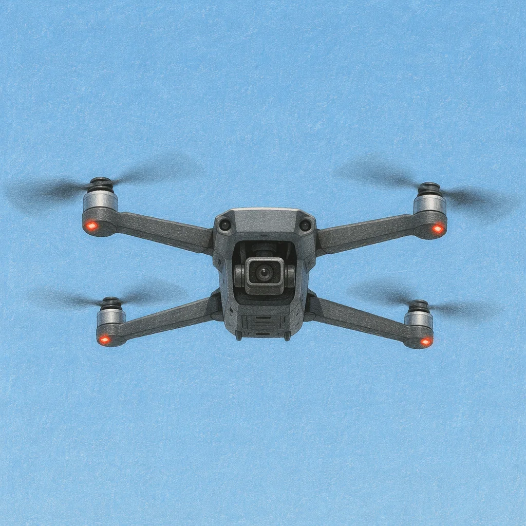 Aerial Camera Drone Hovering in Blue Sky