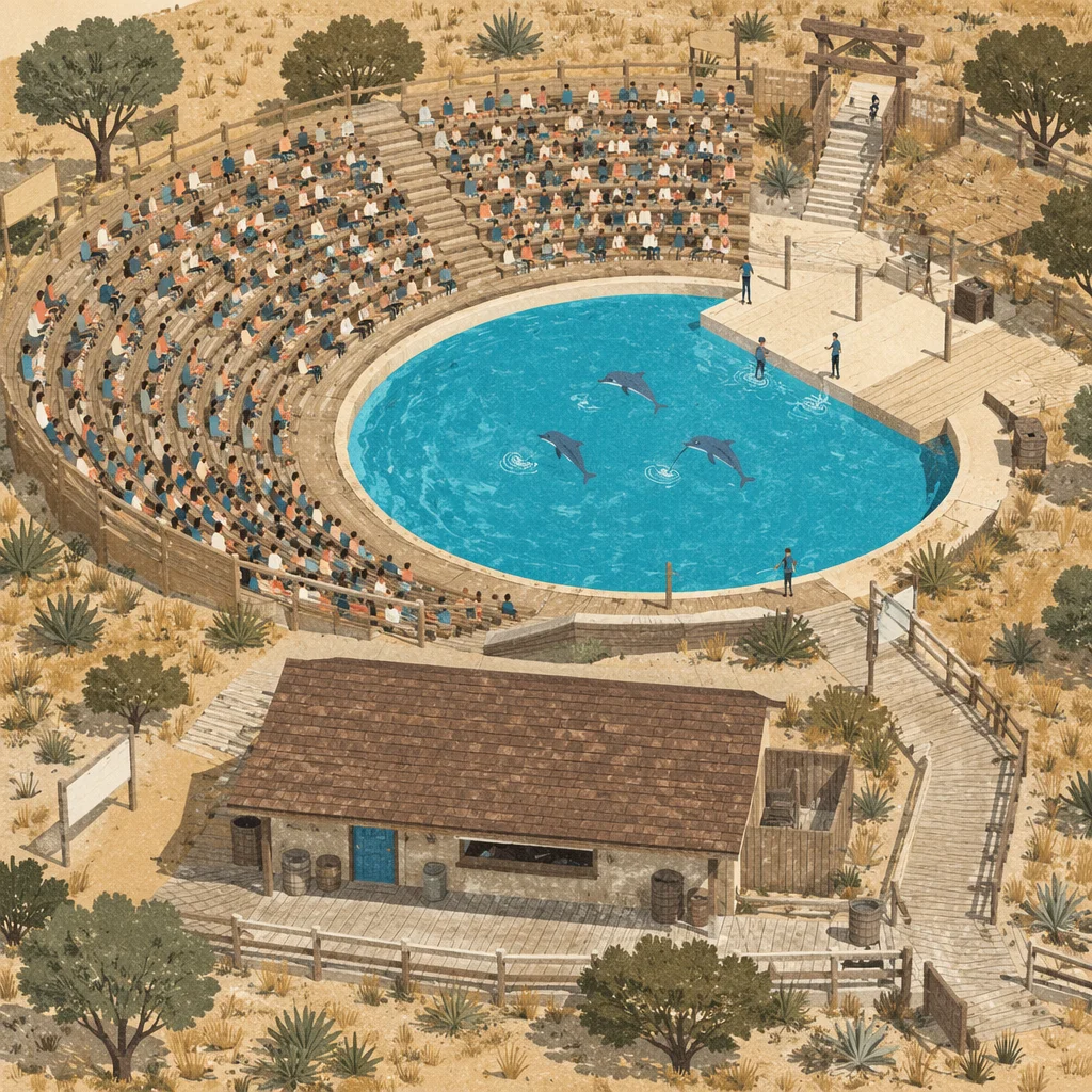 Drone View of Aquatic Amphitheater