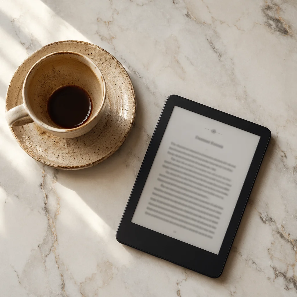 Morning Ebook Reading With Coffee