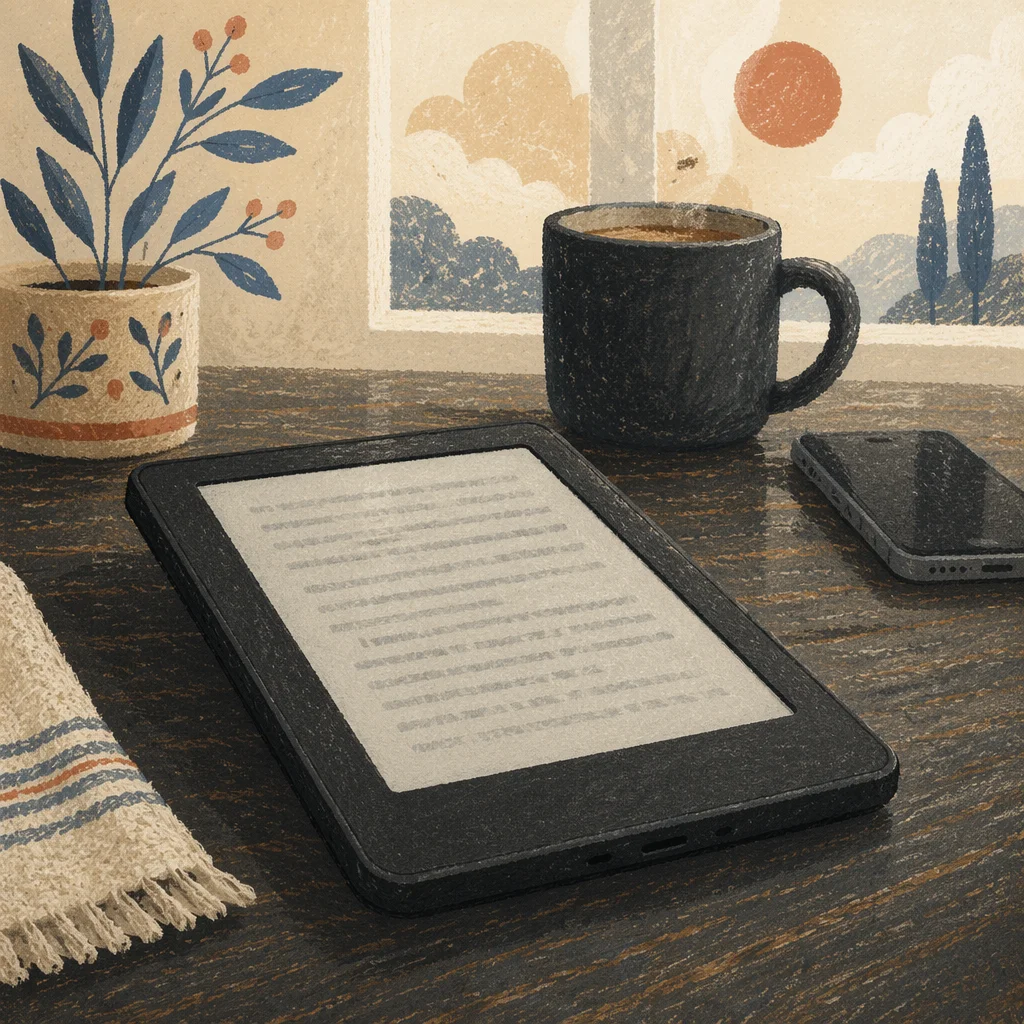 Cozy Ebook Reader and Coffee Morning