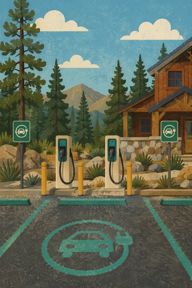 Green EV Charging Station by Pine Lodge