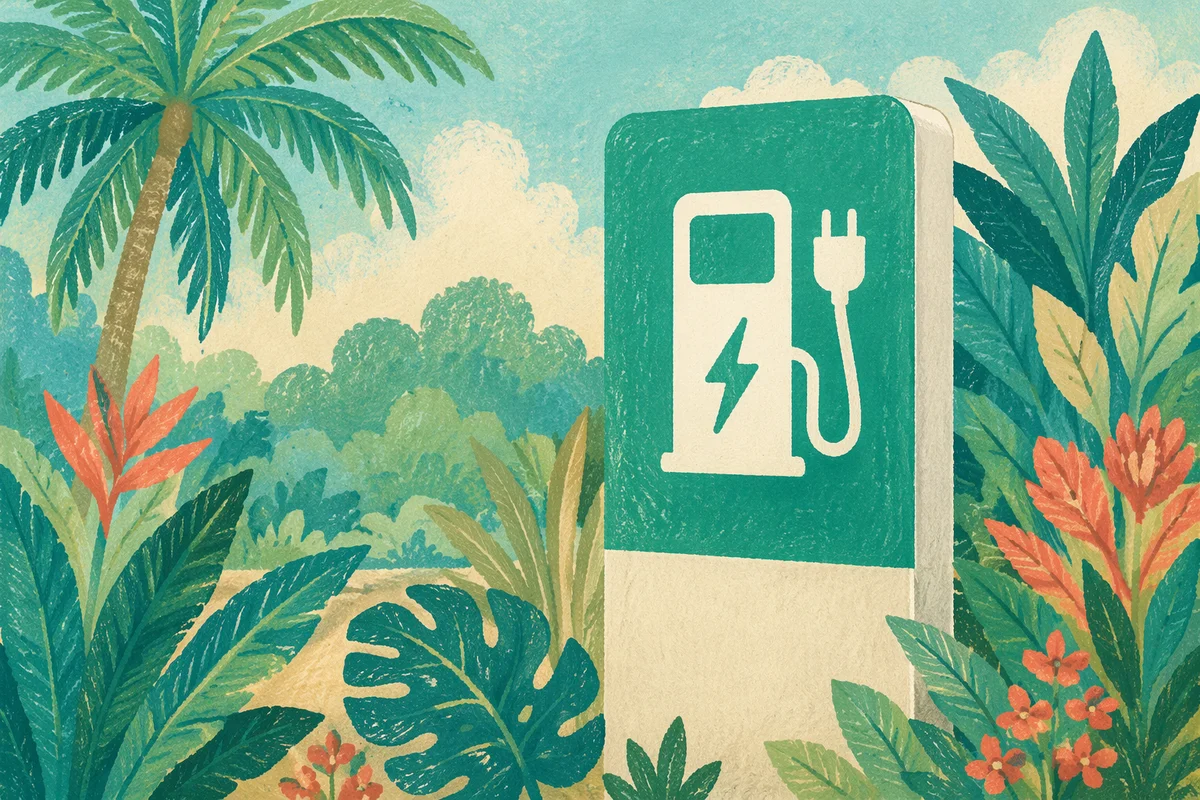 Green Electric Car Charging Sign Outdoors