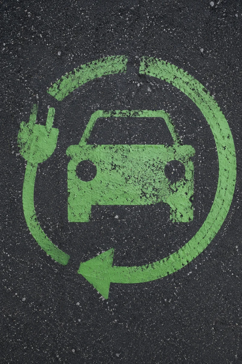 Green Electric Vehicle Charging Bay Marking