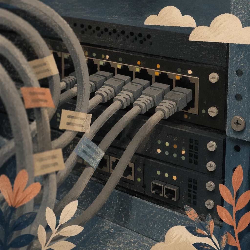 Ethernet Cables Connected to Network Router