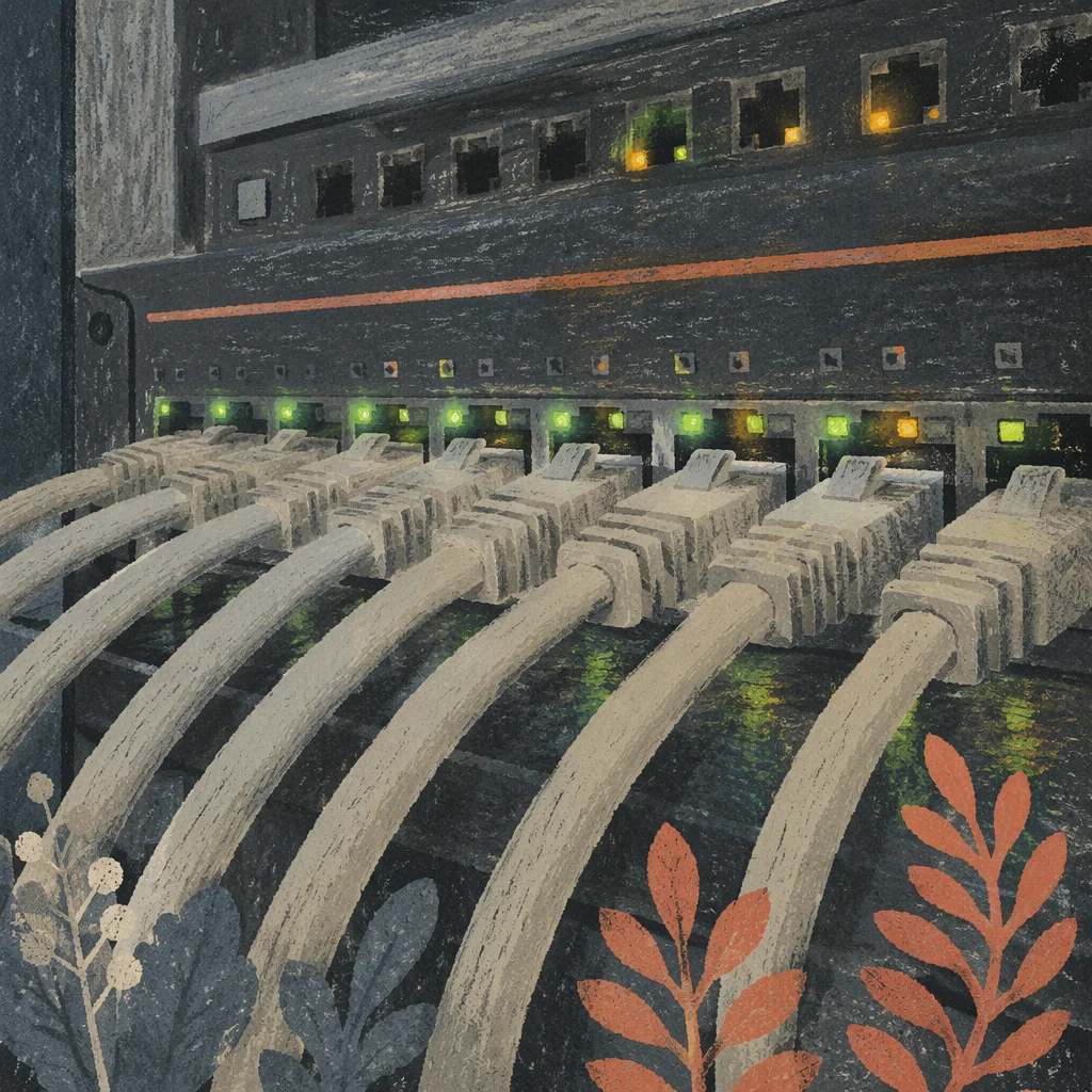 Ethernet Cables Connected to Network Router