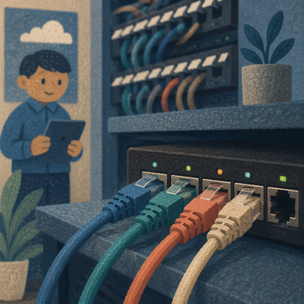 Ethernet Cables Connected to Router Ports