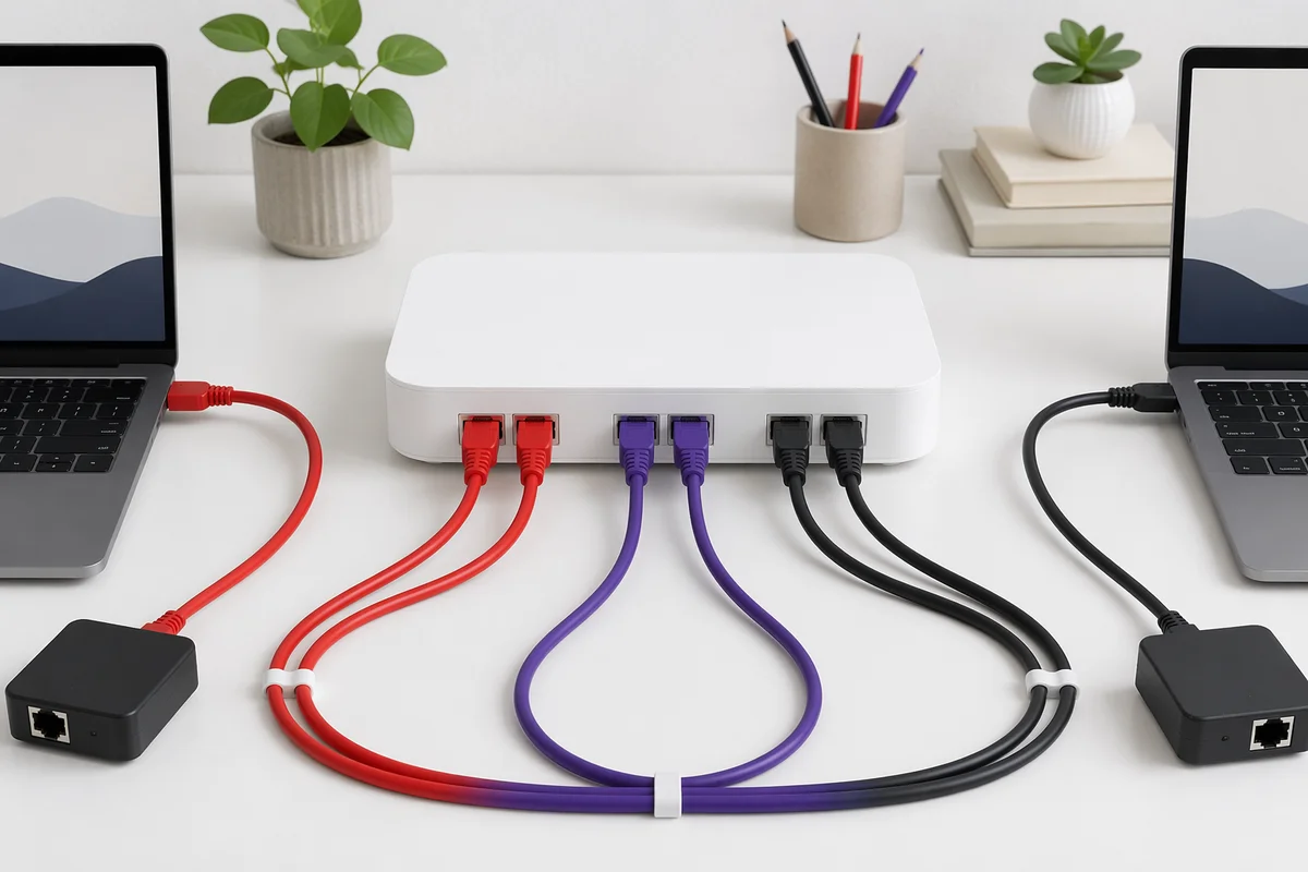 Organized Ethernet Router Network Connections