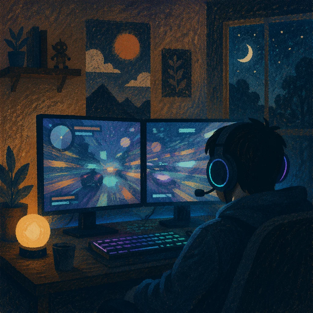 RGB Gaming Setup with Dual Monitors