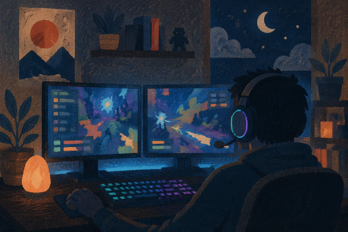 RGB Gaming Setup With Dual Monitors