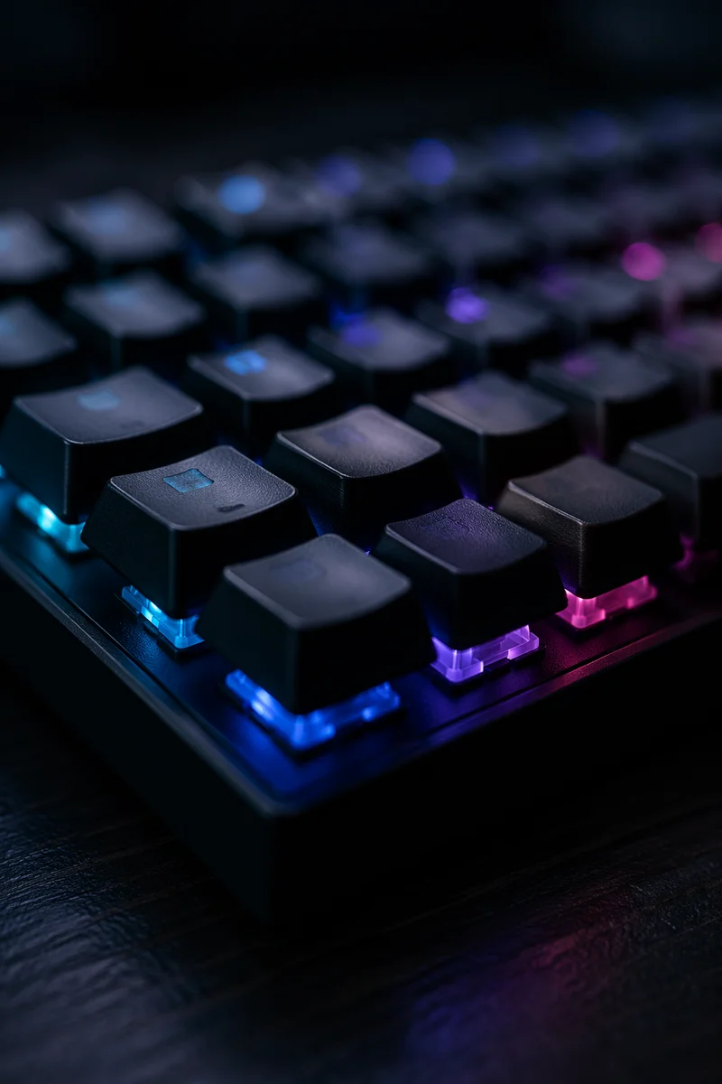 RGB Mechanical Keyboard Macro Close Up