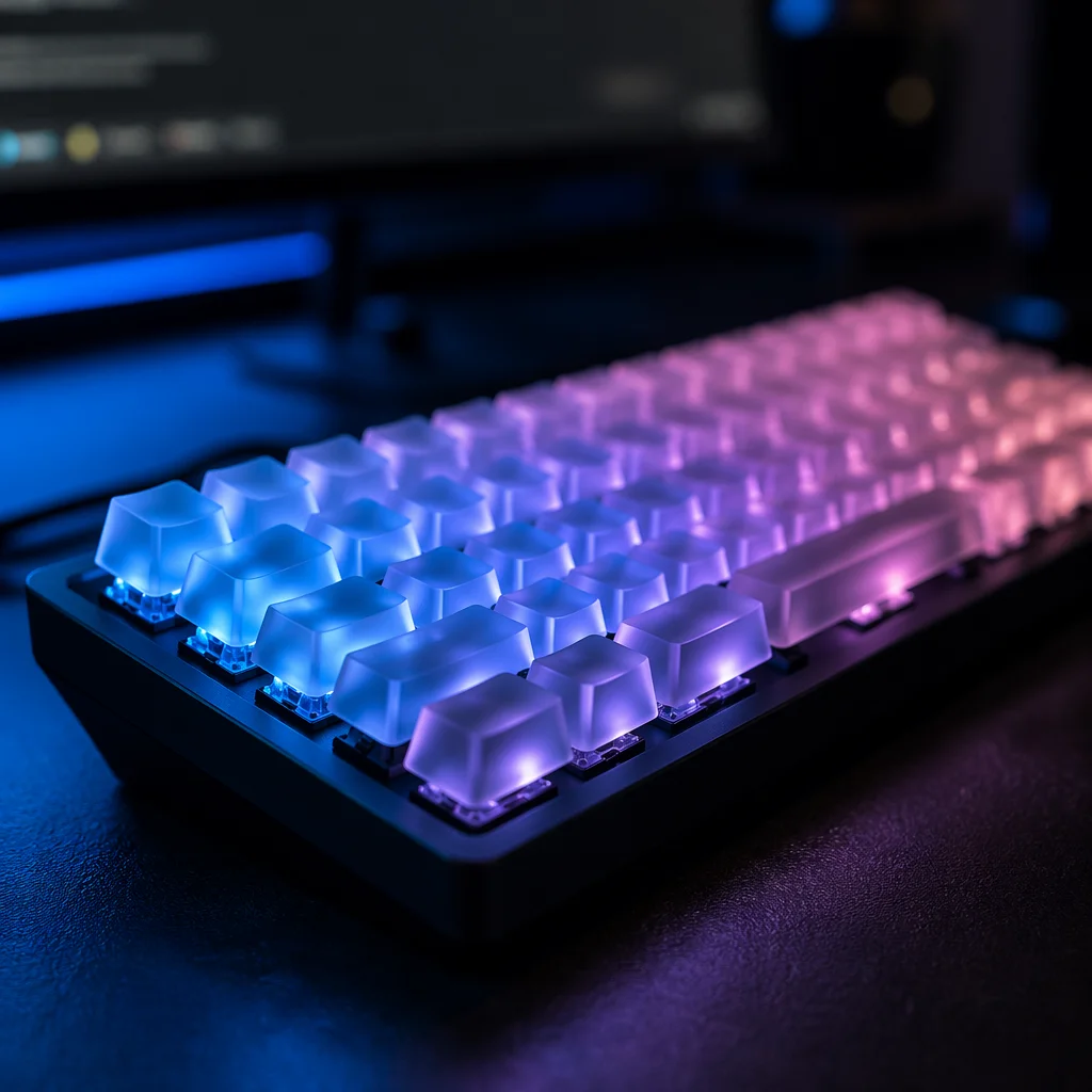 RGB Mechanical Keyboard Macro Night Workspace
