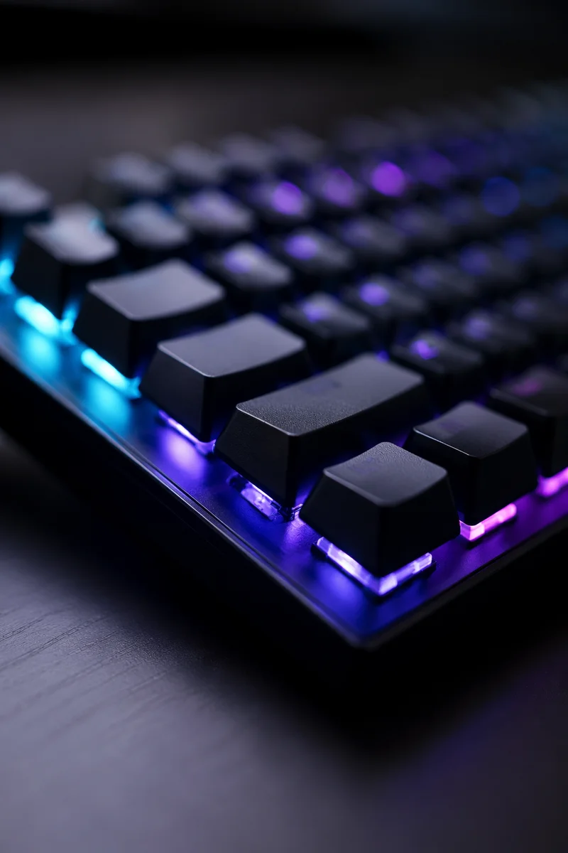 RGB Mechanical Keyboard Macro Close Up